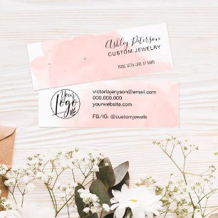 Rosa Pinselstrich Schmuck Ohrring-Anzeige Mini Visitenkarte