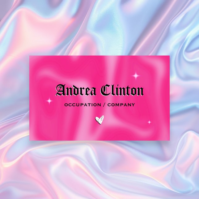 Rosa Pinselstriche y2k Retro Visitenkarte (Von Creator hochgeladen)