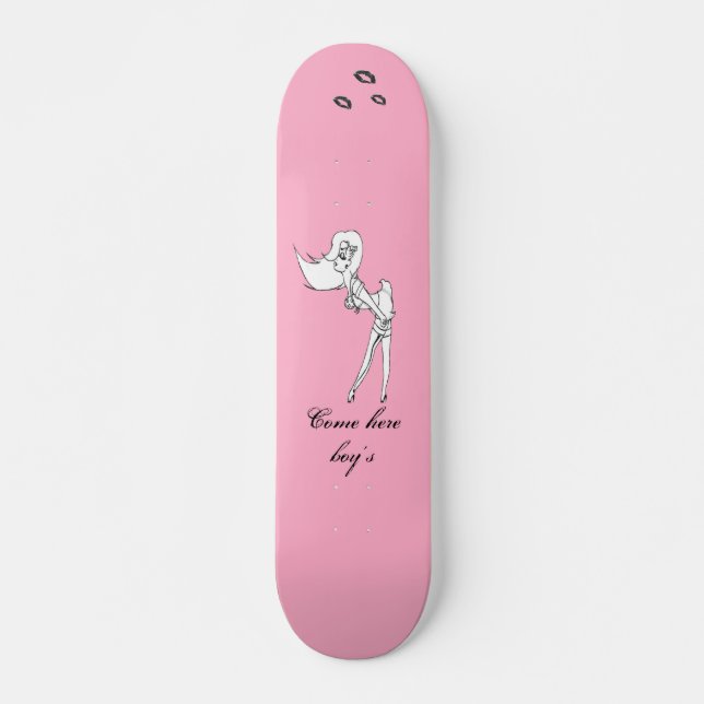 Rosa pinup 23, berührt, berührt, berührt, Co... Skateboard (Vorne)