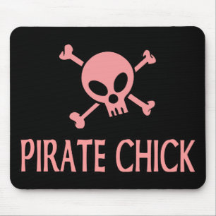 Rosa Piraten-Küken Mousepad