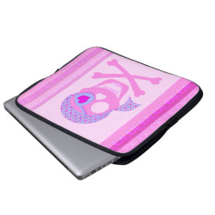 Rosa Piraten-Schädel-Laptop-Hülse Laptopschutzhülle
