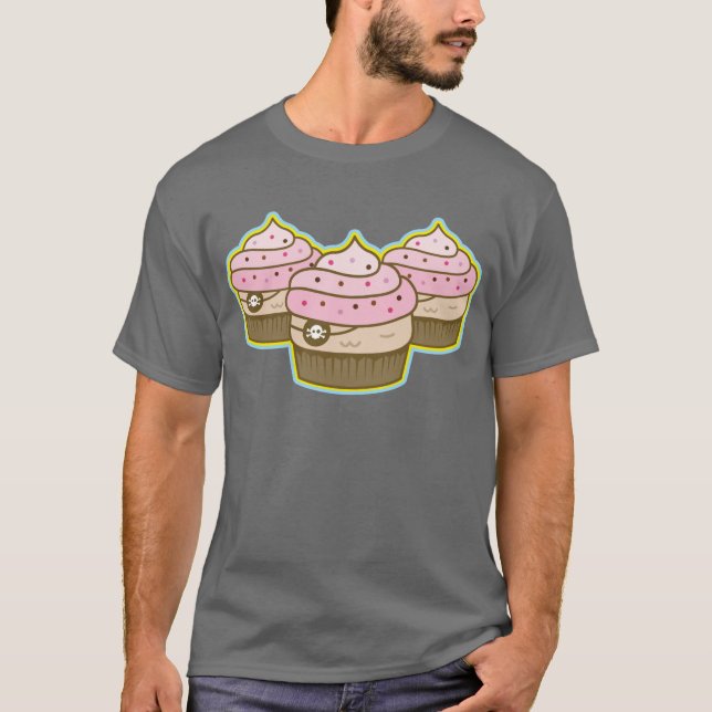 rosa Piratenkleiner kuchen T-Shirt (Vorderseite)