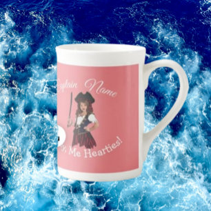 Rosa Piratenmädchen Prozellantasse