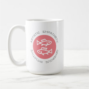 Rosa Pisces Logo Zodiac Star Sternzeichen Sternzei Kaffeetasse