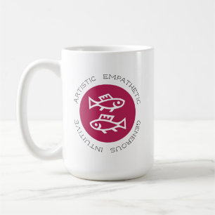 Rosa Pisces Logo Zodiac Star Sternzeichen Sternzei Kaffeetasse