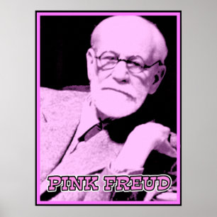 Rosa Plakat-Zeichen-Druck Freud lustiger Poster