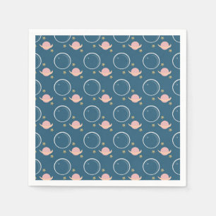 Rosa Planeten Mond Galaxie Mädchen Geburtstagsfeie Serviette