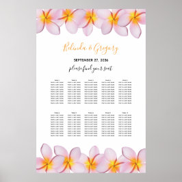 Rosa Plumeria Frangipani Hochzeitsskalender Poster