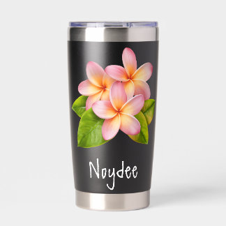 Rosa Plumeria Frangipani, Ihr Name, Floral Thermobecher