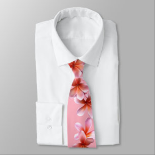 Rosa Plumeria Frangipani Unisex Krawatte