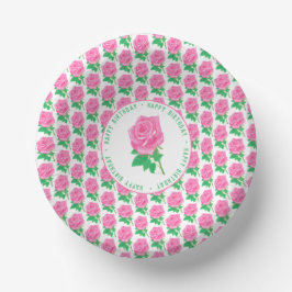 Rosa Poker Chips zum Geburtstag Pappteller
