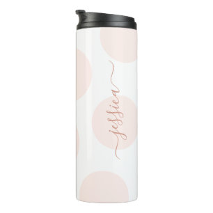 Rosa Polka Dot Simple Personalisiert Thermal T Thermosbecher