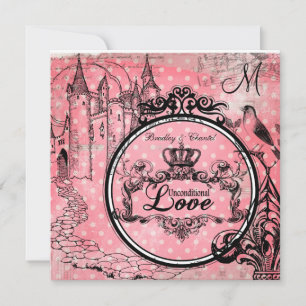 Rosa Polka Dots bedingungslose Liebe Hochzeitsreis Einladung