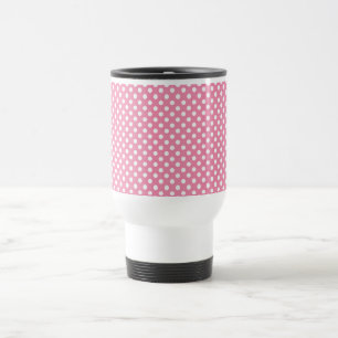 Rosa Polka-Punkt-Retro Reise-Tasse Reisebecher
