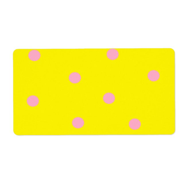 Rosa Polka-Punkte auf Gelb (Vorne)