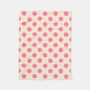 Rosa Polka-Punkte auf Sahne Fleecedecke