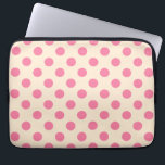 Rosa Polka-Punkte auf Sahne Laptopschutzhülle<br><div class="desc">Rosa Polka-Punkte auf Sahne</div>