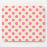 Rosa Polka-Punkte auf Sahne Mousepad<br><div class="desc">Rosa Polka-Punkte auf Sahne</div>