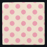 Rosa Polka-Punkte auf Sahne Steinuntersetzer<br><div class="desc">Rosa Polka-Punkte auf Sahne</div>