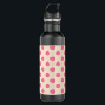 Rosa Polka-Punkte auf Sahne Trinkflasche<br><div class="desc">Rosa Polka-Punkte auf Sahne</div>