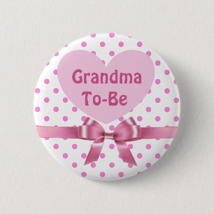 Rosa Polka punktierte Großmutter, um Button