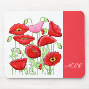 Rosa Pollen Art Custom Monogram Personalisiert Mousepad