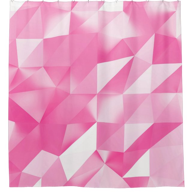 Rosa Polygonhintergrund: abstraktes 3D-Rendering Duschvorhang (Vorderseite)