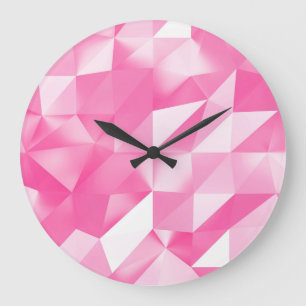 Rosa Polygonhintergrund: abstraktes 3D-Rendering Große Wanduhr