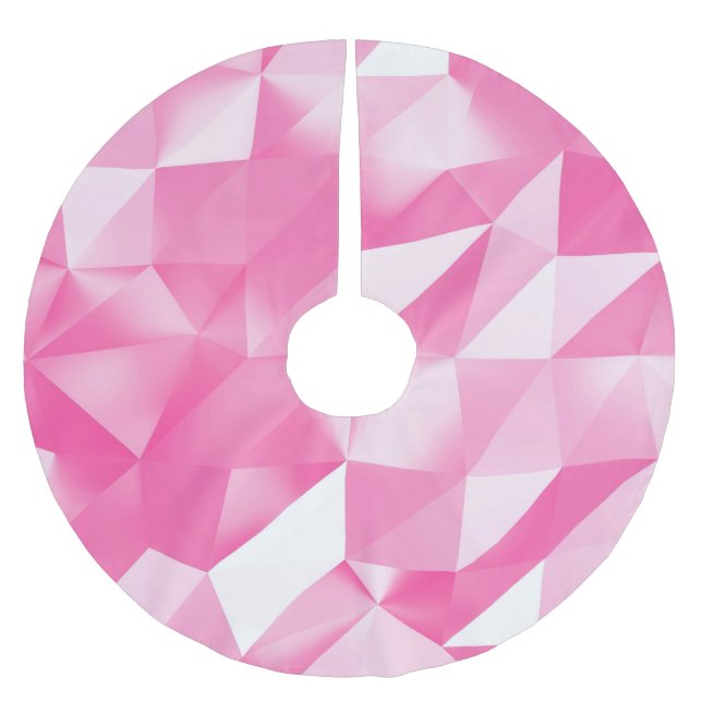 Rosa Polygonhintergrund: abstraktes 3D-Rendering Polyester Weihnachtsbaumdecke (Vorderseite)
