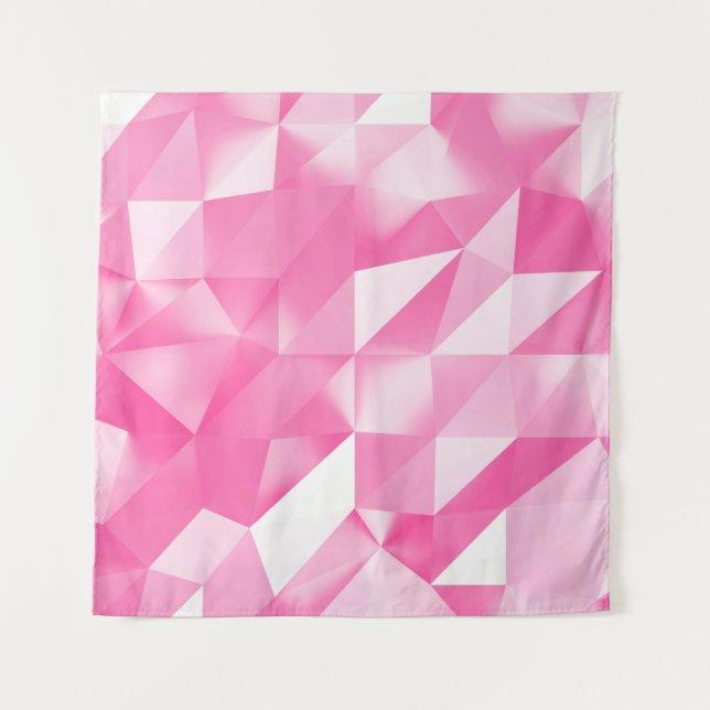 Rosa Polygonhintergrund: abstraktes 3D-Rendering Wandteppich (Vorderseite)