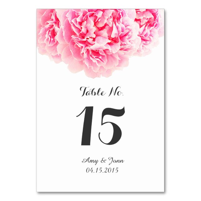 Rosa Pony Hochzeitstichtafel Pony3 Tischnummer (Vorderseite)