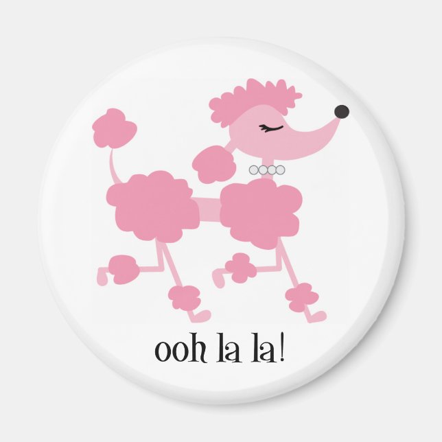 Rosa Poodle Magnet (Vorne)