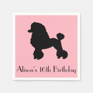 Rosa Poodle-Rock aus den 50er Jahren entblößende N Serviette