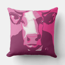 Rosa Pop Art Cow Kissen