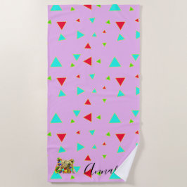 Rosa Pop Art Individuelle Name Strandtuch