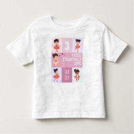 Rosa Pop Cartoon Pastel Ballerina 3. Geburtstag Kleinkind T-shirt