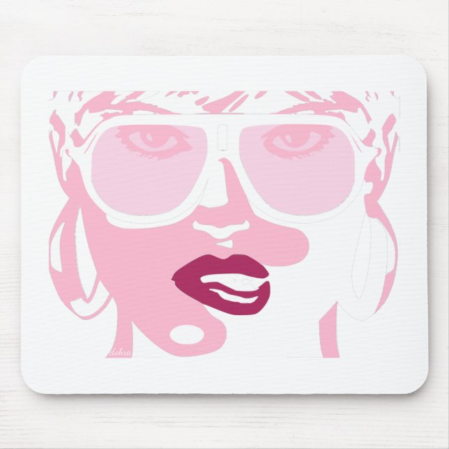 Rosa Pop Kunst, Dichtung und Musik Hübsche Sonnenb Mousepad (Vorne)