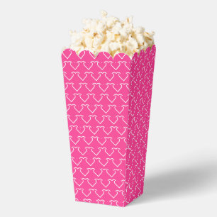 Rosa Popcorn-Box mit Herzen - Wählen Sie Farben Geschenkschachtel