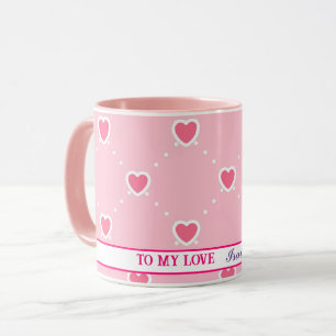 Rosa Populäre Herz-Valentinstag-Sammlung Tasse