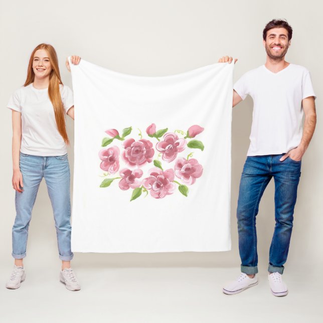 Rosa Posies Fleece-Decke Fleecedecke (Beispiel)