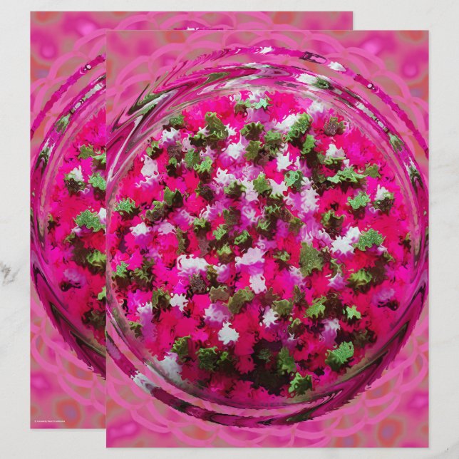 Rosa Potpourri-Schrappbuchpapier 2-seitig bedruckt (Vorne/Hinten)