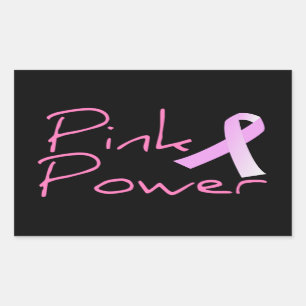 Rosa Power-Brustkrebs-Bewusstseins-Aufkleber Rechteckiger Aufkleber