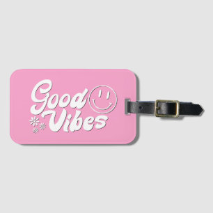Rosa Power: Groovy 70er Style Good Vibes Gepäckanhänger