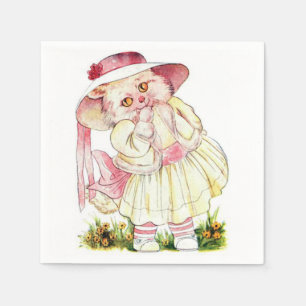 Rosa Priceilla Katze Serviette