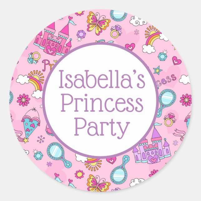 Rosa Princess-Aufkleber, glänzend, klein, 1½ Zoll Runder Aufkleber (Vorderseite)