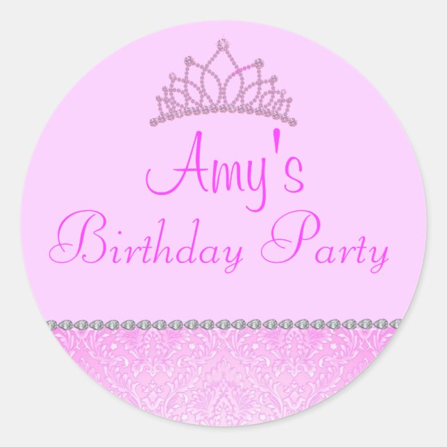 Rosa Princess-Aufkleber Runder Aufkleber (Vorderseite)