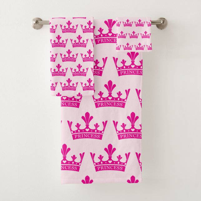 Rosa Princess Crown Badhandtuch Set (Insitu)