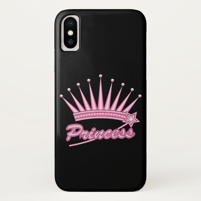 Rosa Princess Crown Case-Mate iPhone Hülle (Rückseite)