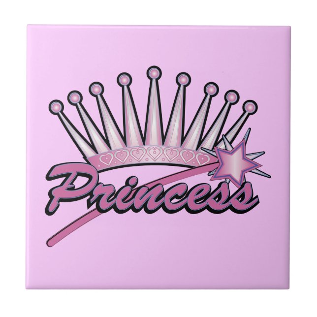Rosa Princess Crown Fliese (Vorderseite)