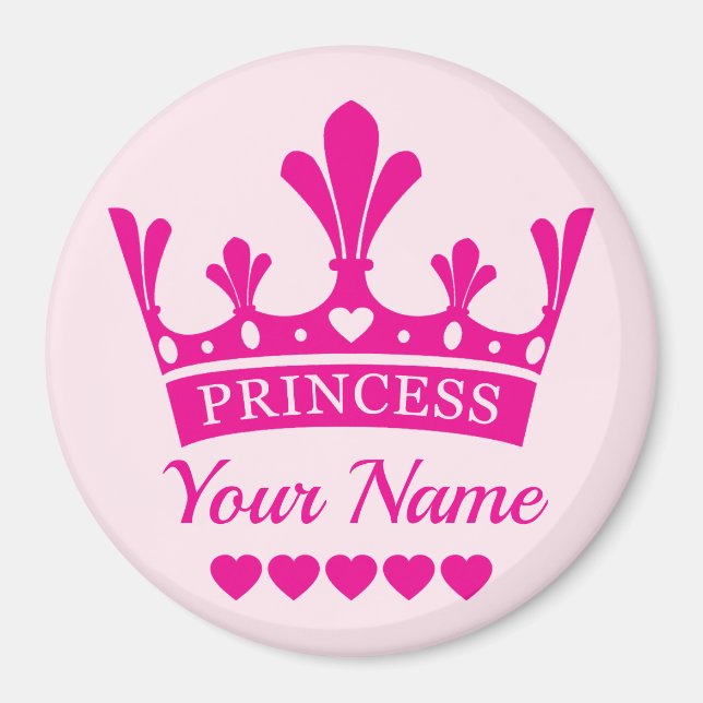 Rosa Princess Crown Magnet (Vorne)